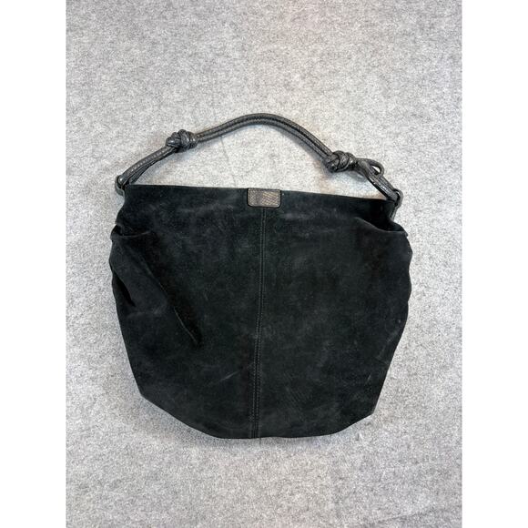 Seqouia Suede Hobo Shoulder Bag Knotted Leather Strap Minimalist Purse 90s Y2K - Picture 1 of 8